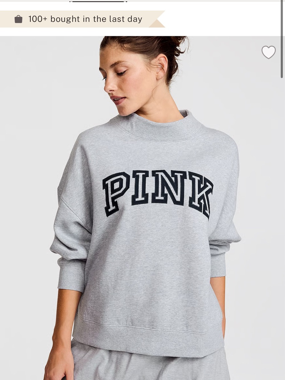 Victoria’s Secret PINK grey mockneck